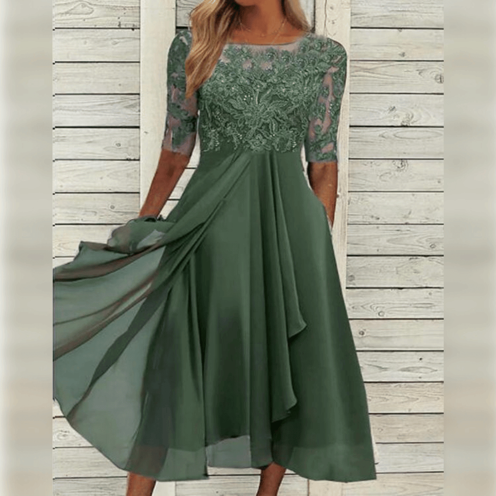 Damen Sommer Bequem Elegantes Kleid