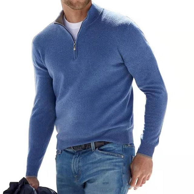 Halbzip Pullover - Gerader Schnitt mit Stehkragen