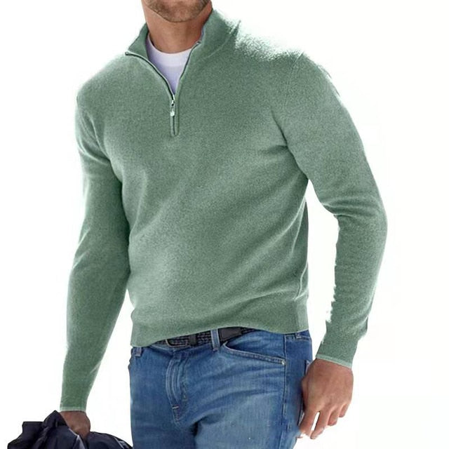 Halbzip Pullover - Gerader Schnitt mit Stehkragen