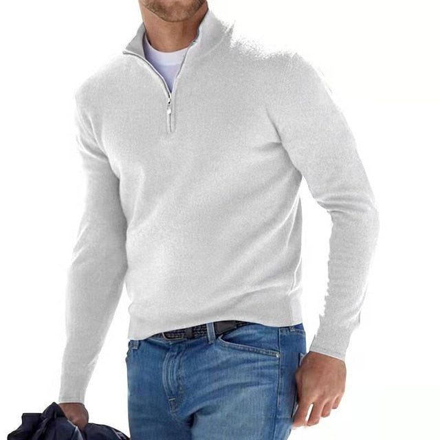 Halbzip Pullover - Gerader Schnitt mit Stehkragen
