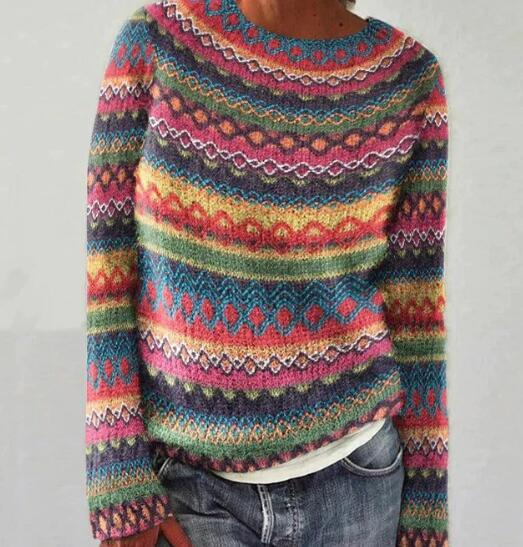 Pullover | Rundhalsausschnitt mit Strickmuster