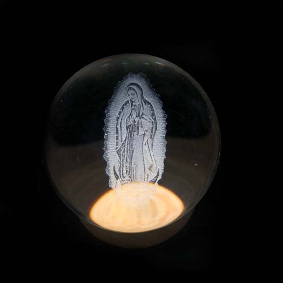 Leuchtende Mondkristallkugel | Nachtlicht Mit Holzsockel USB Aufladbar