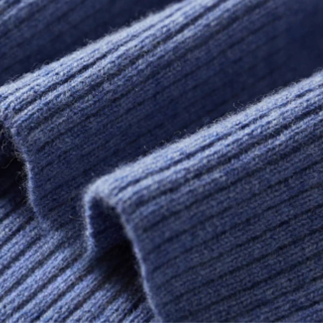 Strickpullover mit Polokragen - Knopfleiste und Langarm