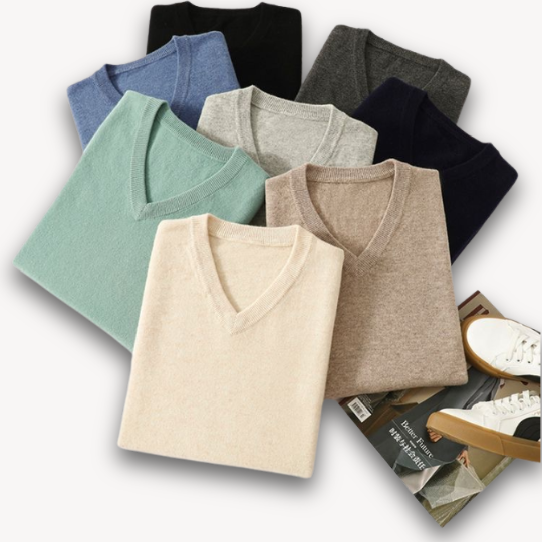 V Ausschnitt Pullover - Schmaler Schnitt für Alltag