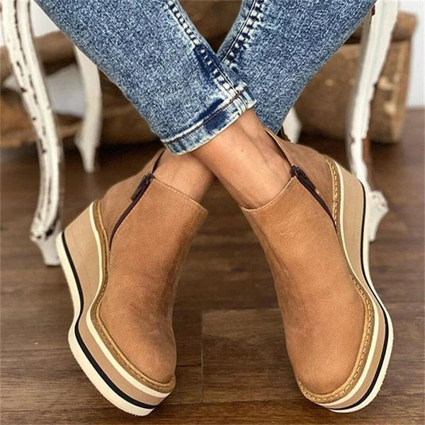 Plateau Stiefeletten - Modernes Keilabsatz Design