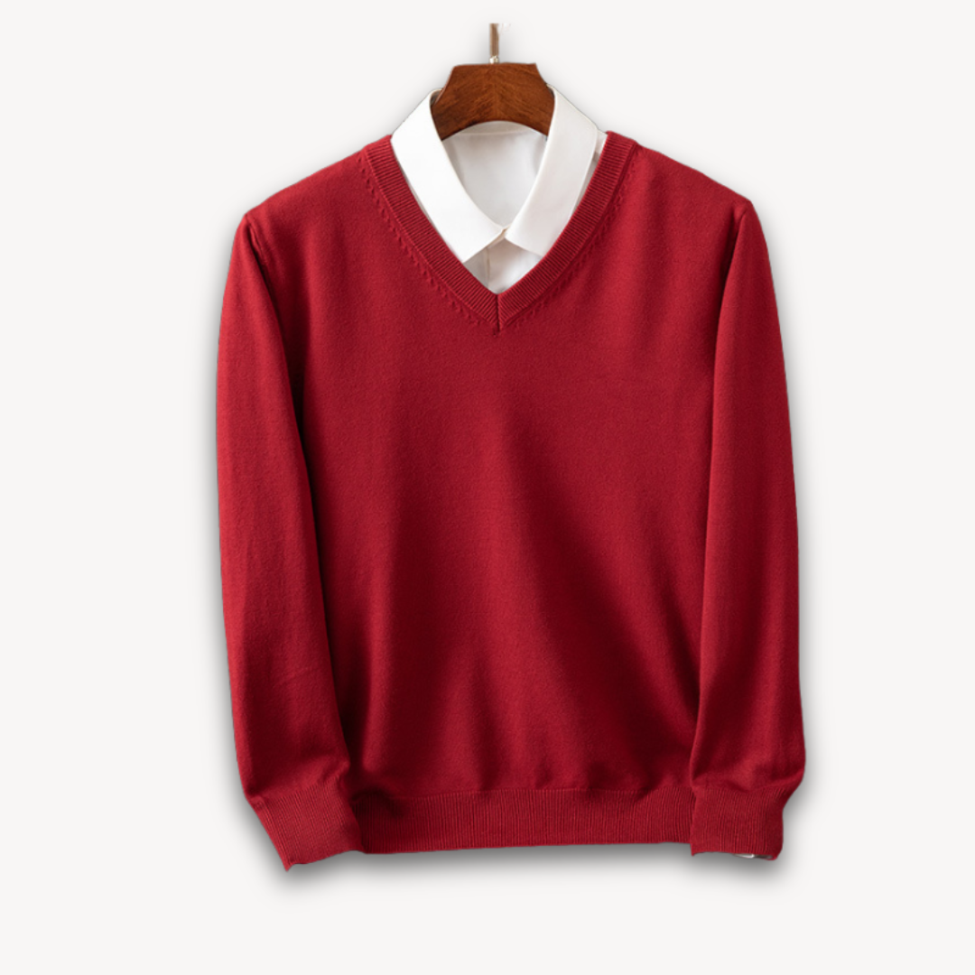 V Ausschnitt Pullover - Schmaler Schnitt für Alltag
