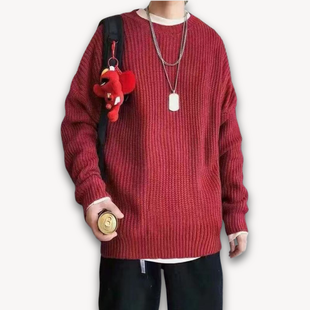 Strickpullover - Oversized Schnitt mit Rundhalsausschnitt