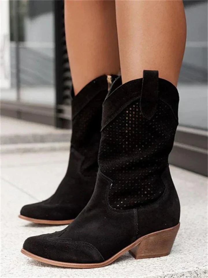 Western Stiefel - Spitz zulaufend mit Blockabsatz