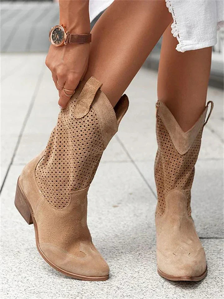 Western Stiefel - Spitz zulaufend mit Blockabsatz