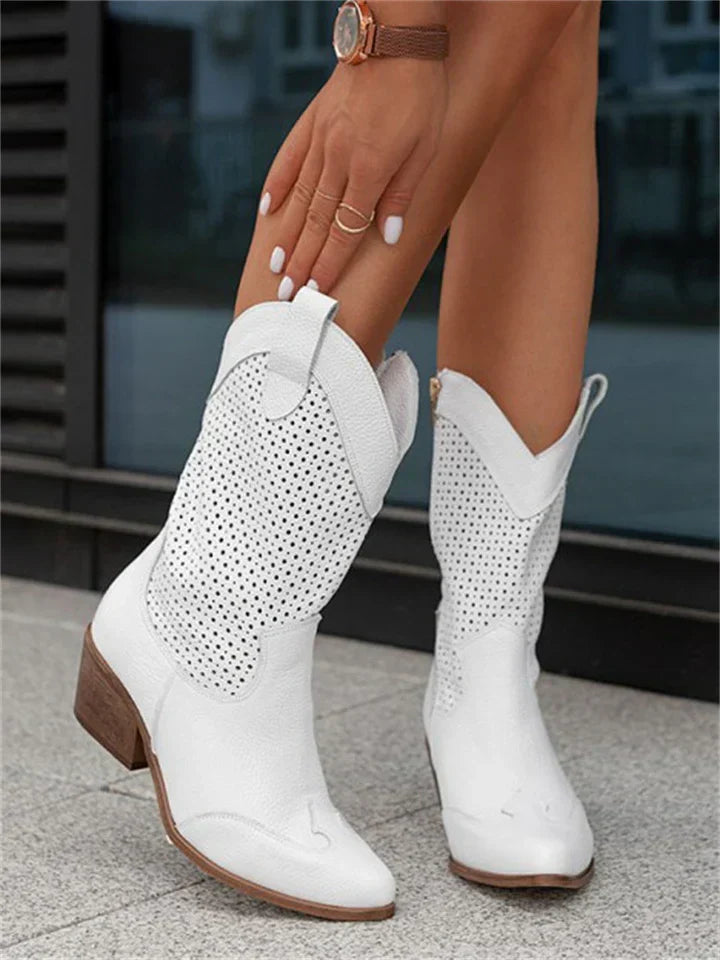 Western Stiefel - Spitz zulaufend mit Blockabsatz