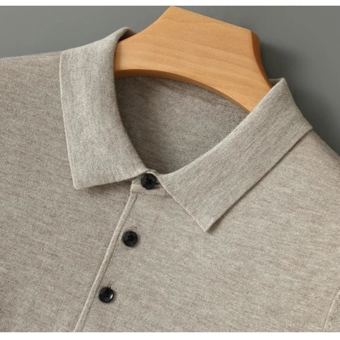 Langarm Polo Shirt | Klassischer Kragen Knopfleiste
