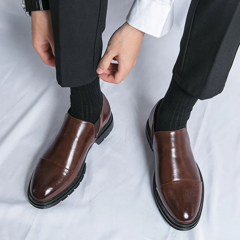 Business Loafer Schuhe | Klassisches Slip On Design mit Lochmuster