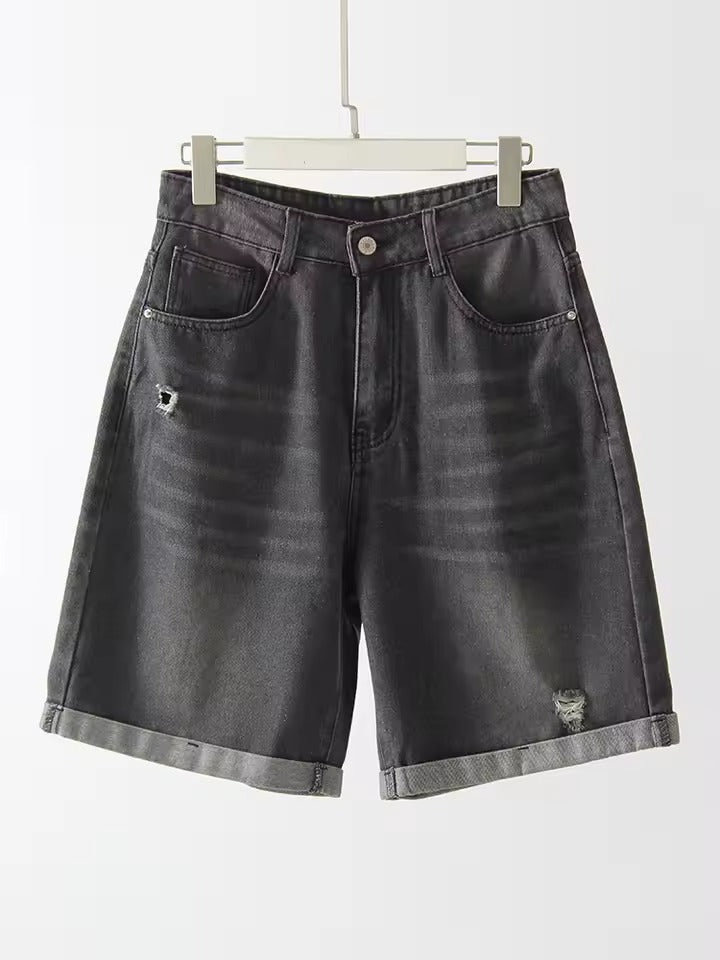 Damen Baggy Jeans Kurze Hosen