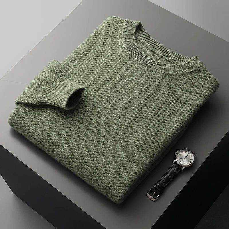 Pullover mit Rundhalsausschnitt - Fein Geripptes Design