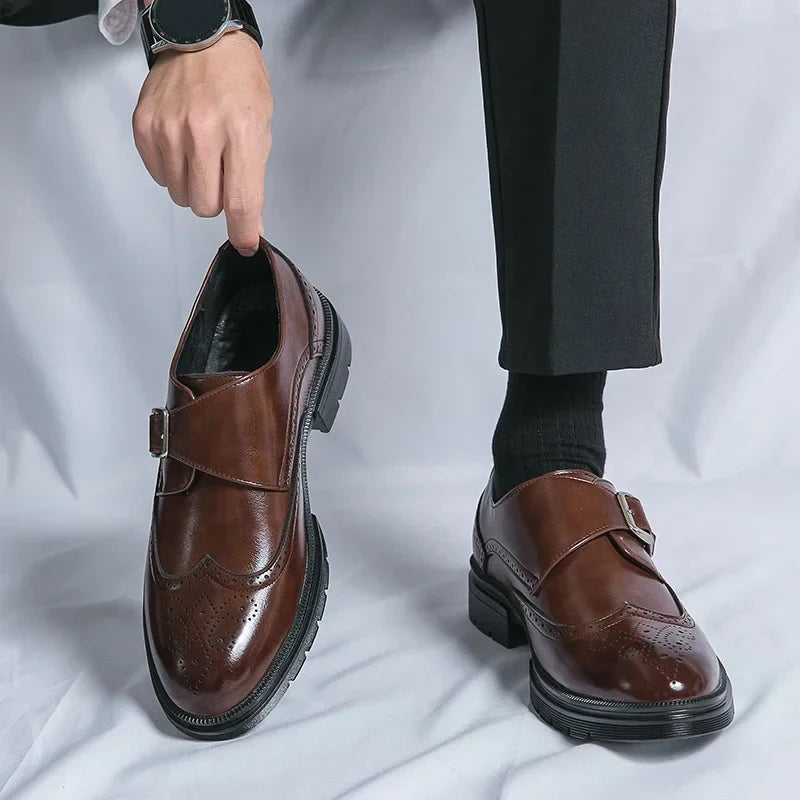Business Schuhe | Klassisches Modell mit Schnalle und Lochmuster