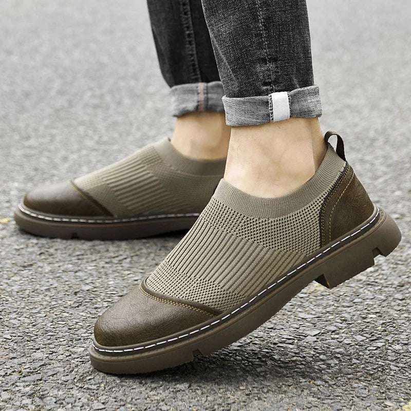Slip On Schuhe | Strick Design mit Profilsohle