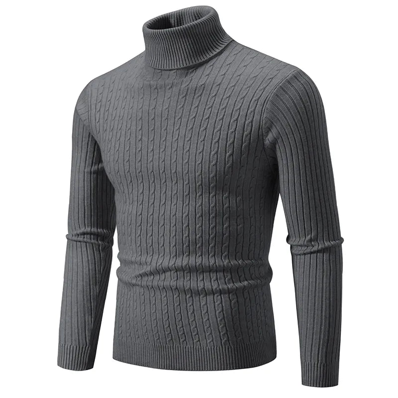 Rollkragenpullover - Schmaler Schnitt mit Strukturiertem Muster