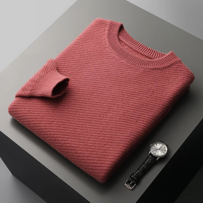 Pullover mit Rundhalsausschnitt - Fein Geripptes Design