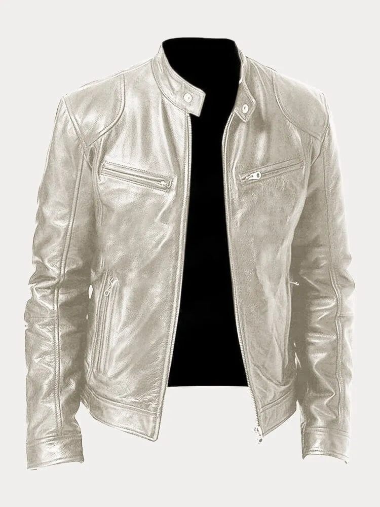 Biker Jacke | Klassischer Stehkragen mit Reißverschluss