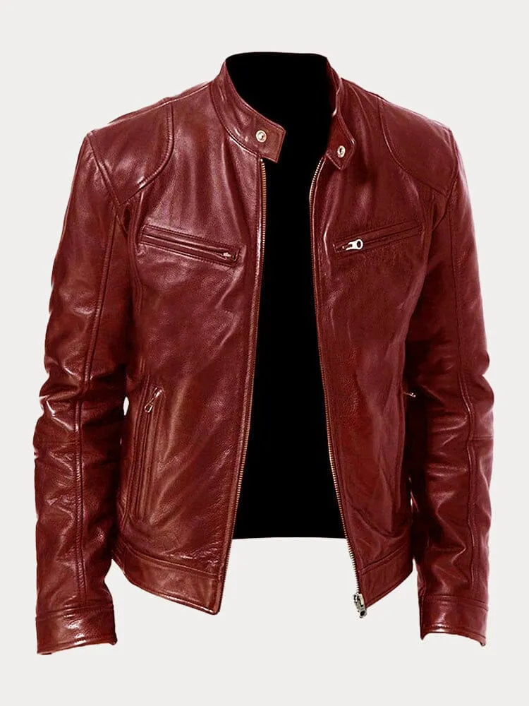 Biker Jacke | Klassischer Stehkragen mit Reißverschluss