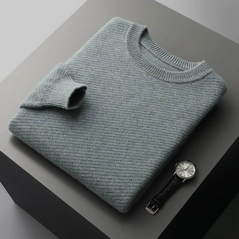 Pullover mit Rundhalsausschnitt - Fein Geripptes Design