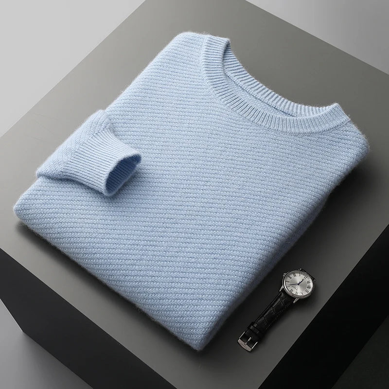 Pullover mit Rundhalsausschnitt - Fein Geripptes Design