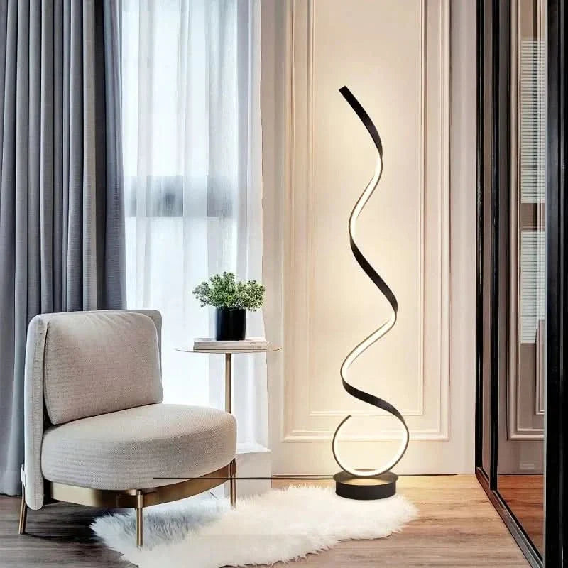LED Spiral Stehlampe Dimmbar | Moderne Standlampe Für Wohnzimmer Schlafzimmer Büro