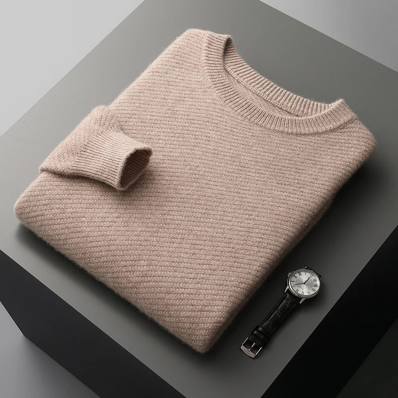 Pullover mit Rundhalsausschnitt - Fein Geripptes Design