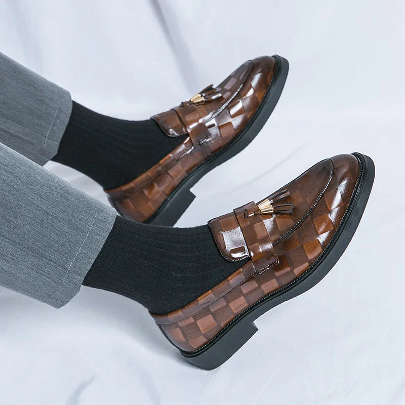 Business Loafer | Klassisches Modell mit Quasten und Musteroptik