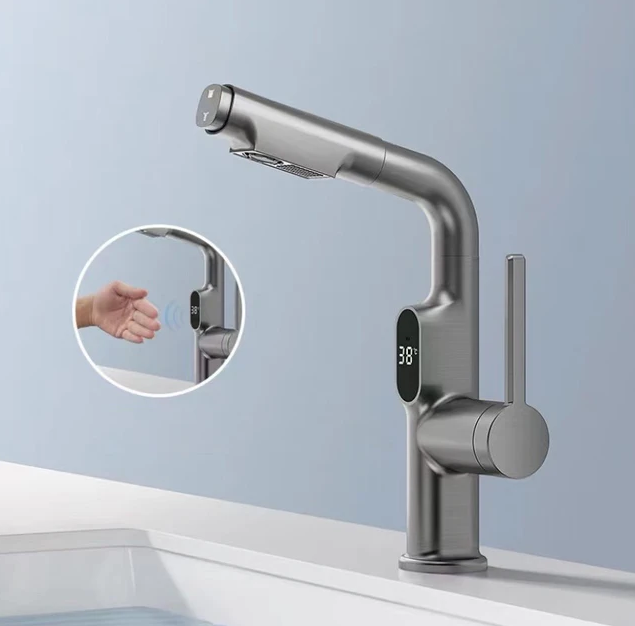 Moderner Intelligenter Wasserhahn mit Digitalanzeige | Für Badezimmer oder Waschbecken