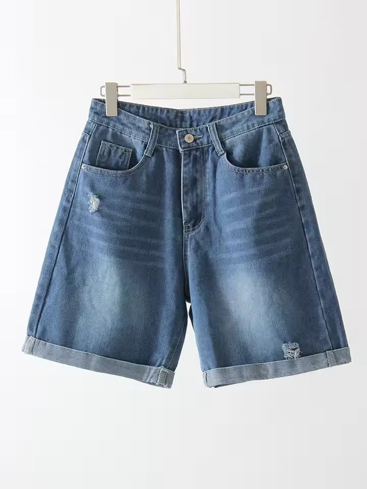 Damen Baggy Jeans Kurze Hosen
