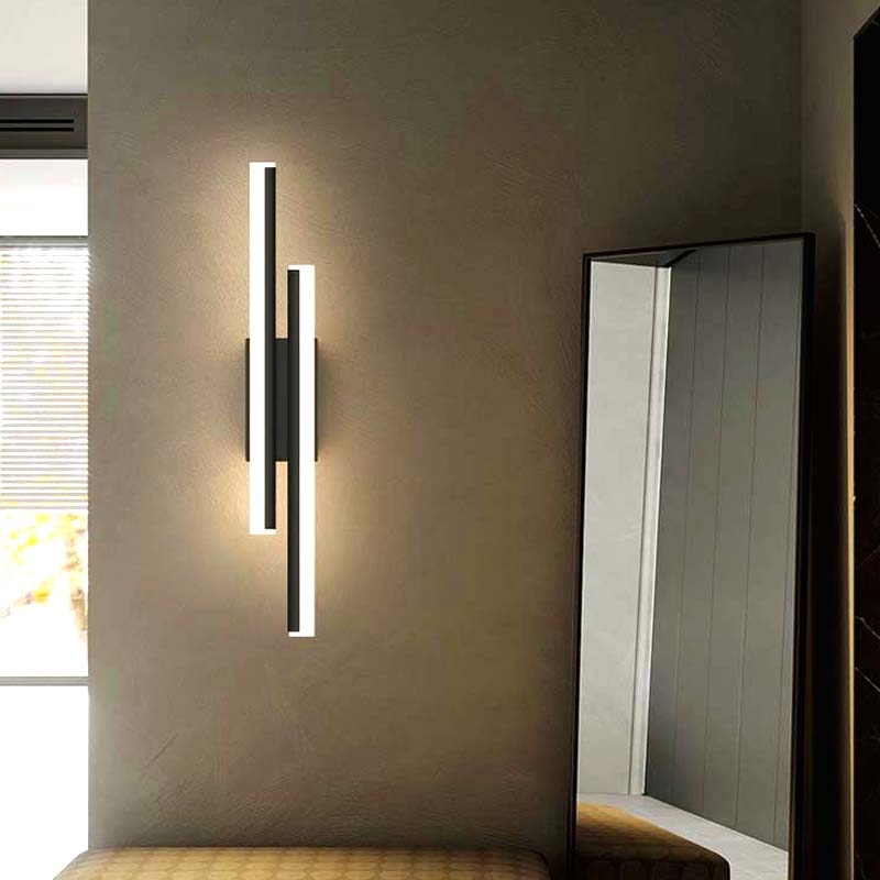Moderne LED Wandleuchte | Minimalistische Lichtleiste Wand Lampe Streifen