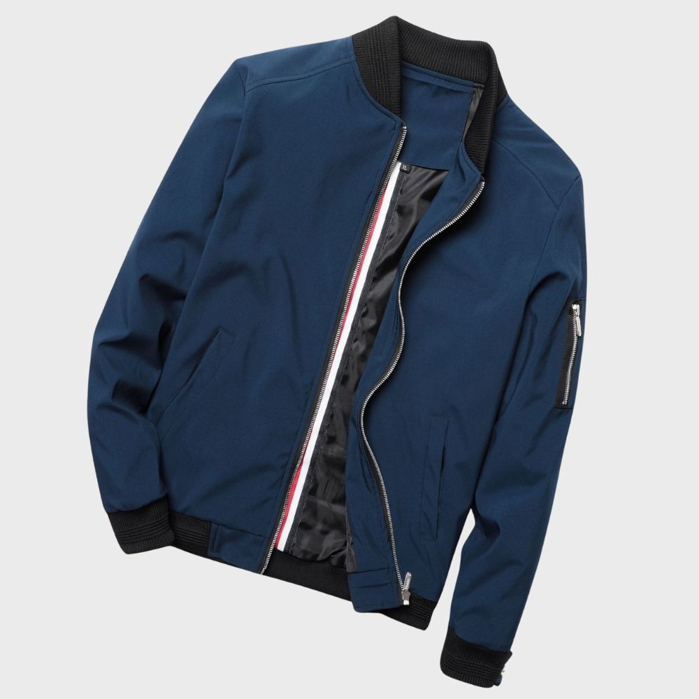 Bomberjacke Herren - Kurz mit Reißverschluss und Armtasche