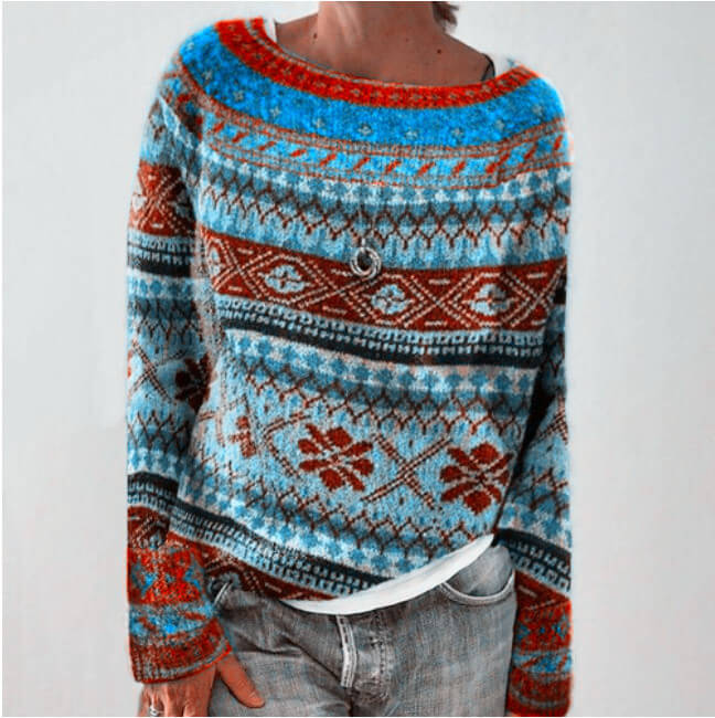 Pullover | Rundhalsausschnitt mit Strickmuster