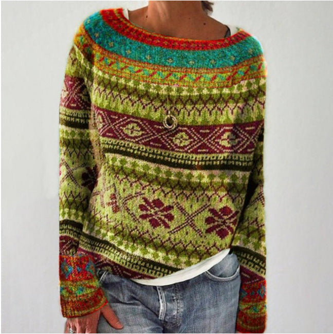 Pullover | Rundhalsausschnitt mit Strickmuster