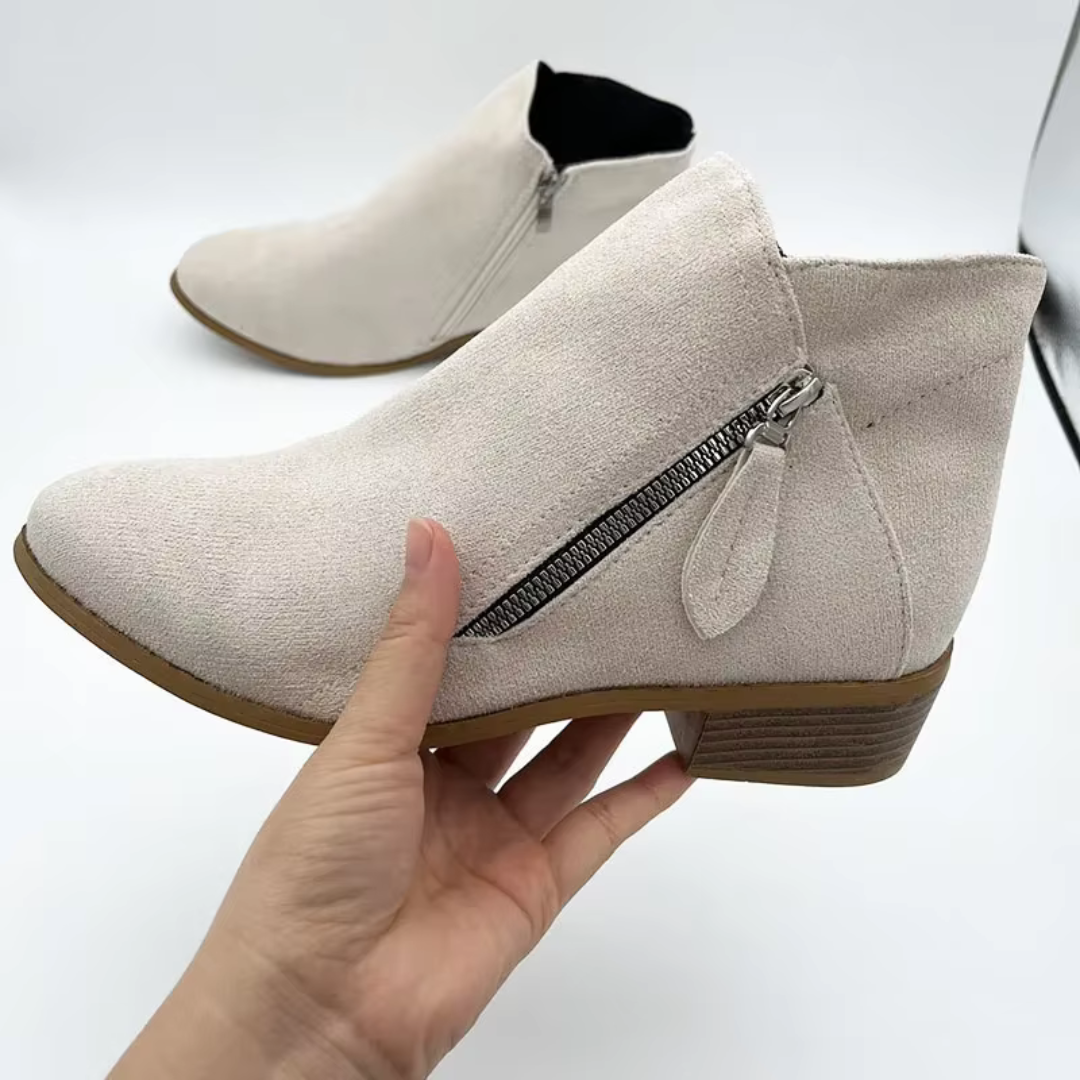 Ankle Boots Mit Absatz | Klassische Stiefeletten Mit Reißverschluss