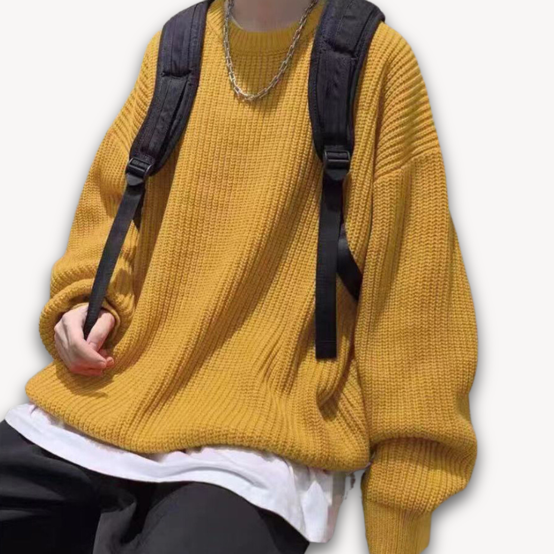 Strickpullover - Oversized Schnitt mit Rundhalsausschnitt