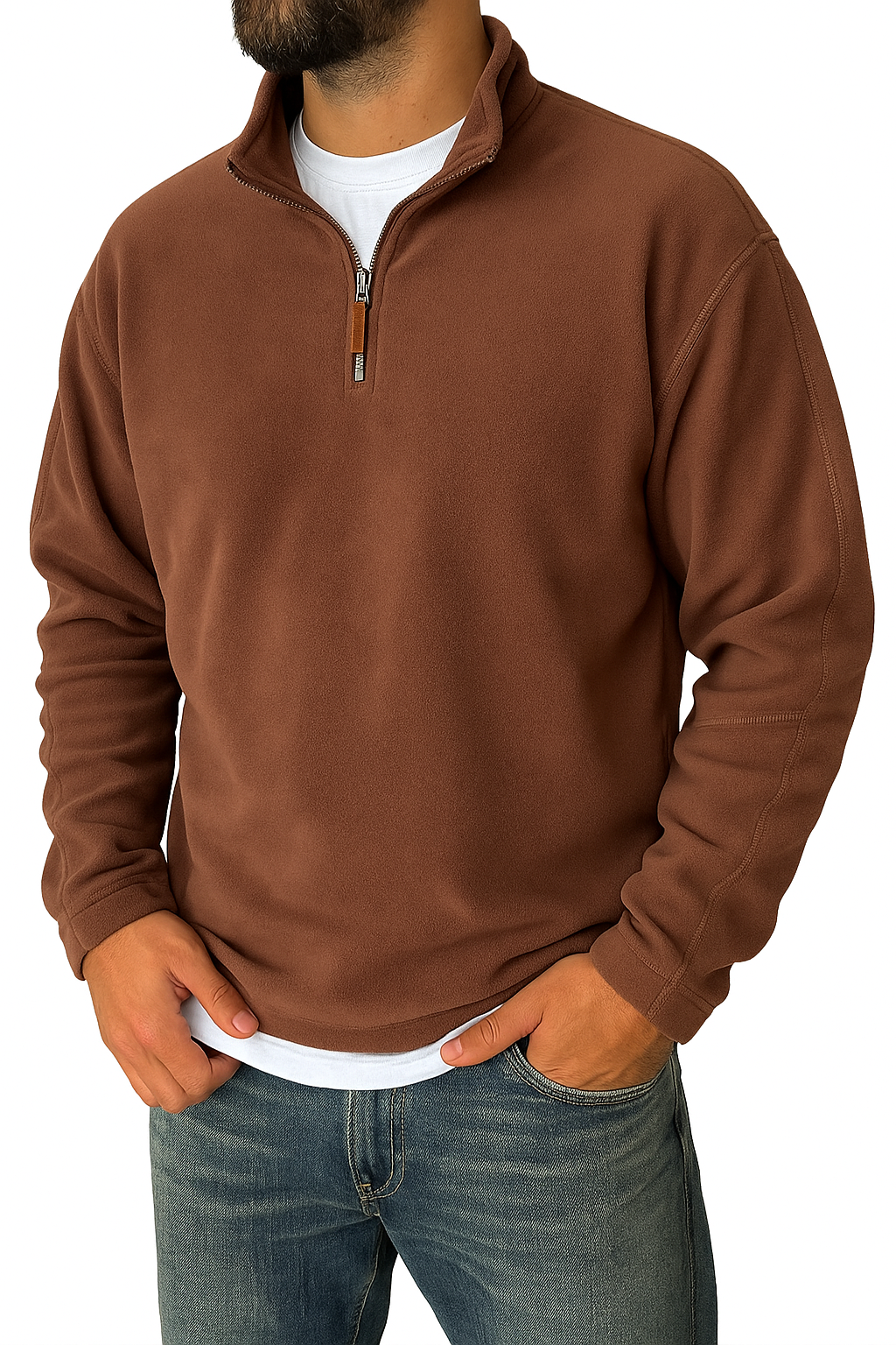 Pullover Halbreißverschluss | Klassischer Stehkragen