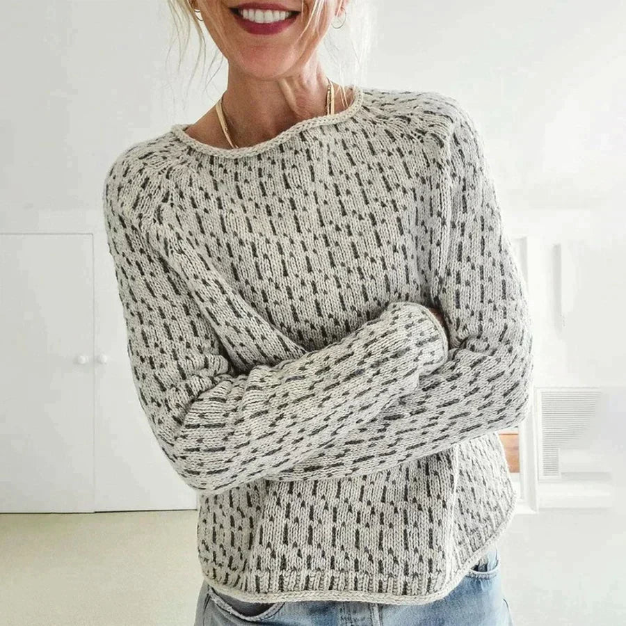 Pullover Mit Rundhalsausschnitt - Strickmuster