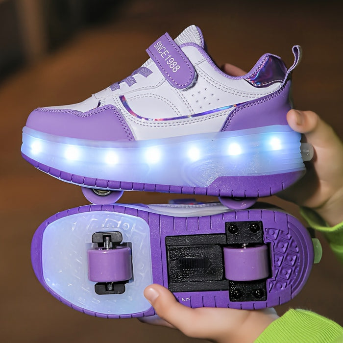 Roller Sneakers Kinder | Mit LED Rollen und Rutschfester Sohle