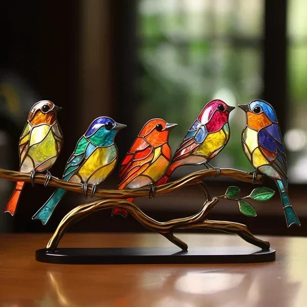 Deko Stilvoll Vogelstatue Glasvögel Set | Vielfarbig Wohnaccessoires