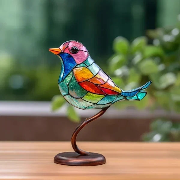 Deko Stilvoll Vogelstatue Glasvögel Set | Vielfarbig Wohnaccessoires