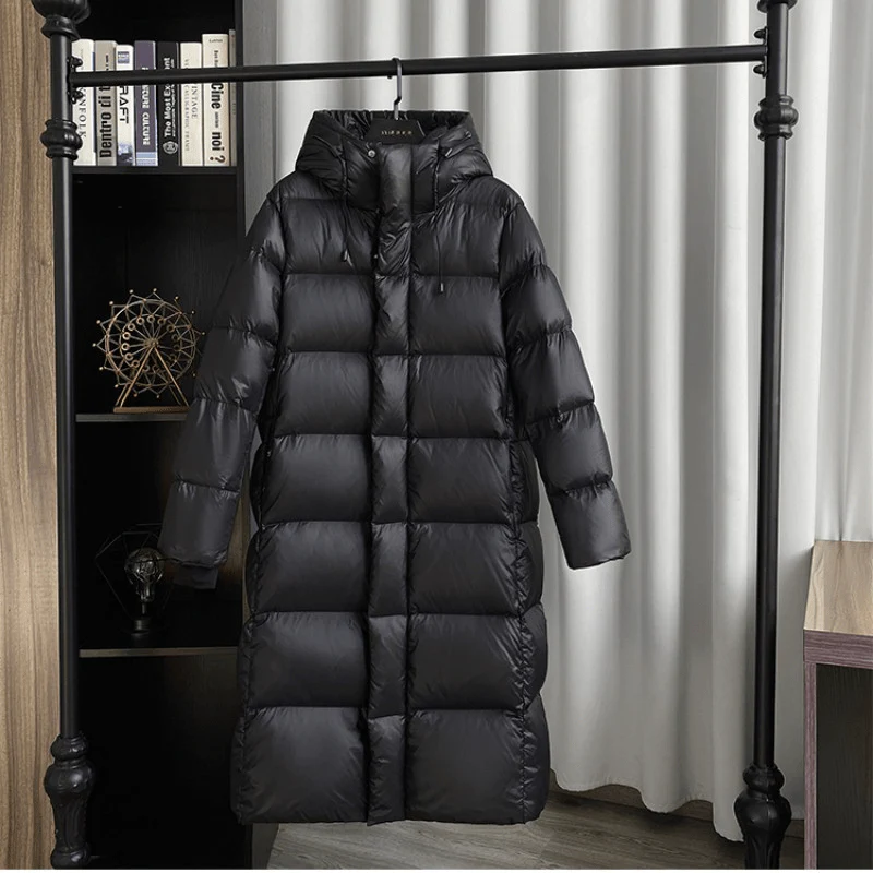 Lange Winter Daunenjacke - Gesteppt mit Kapuze
