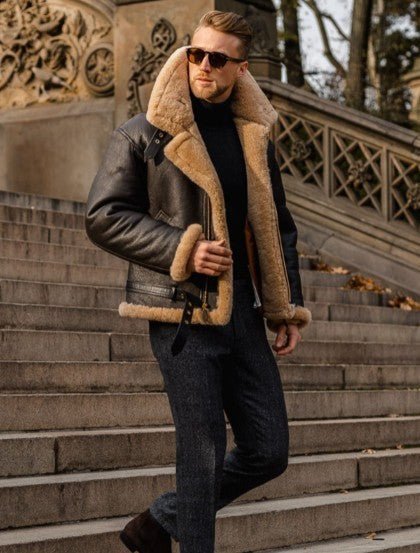 Winterjacke - Breiter Kragen und Reißverschluss