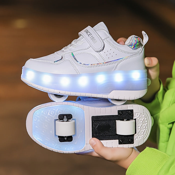 Roller Sneakers Kinder | Mit LED Rollen und Rutschfester Sohle