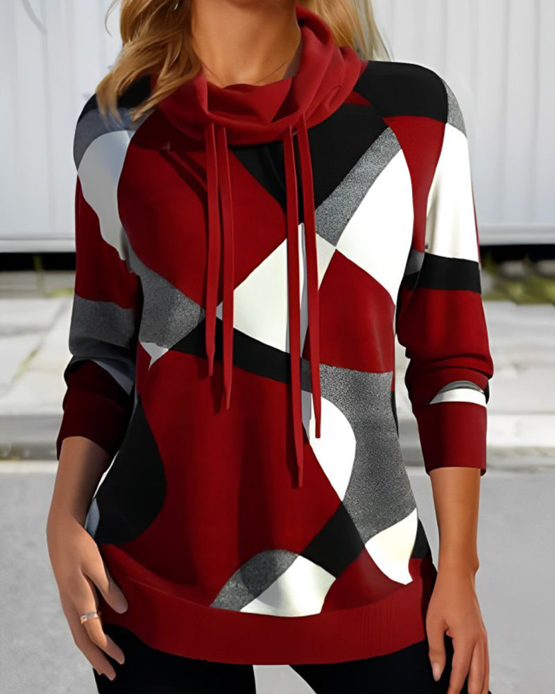 Pullover Mit Muster - Lockere Passform Mit Rollkragen