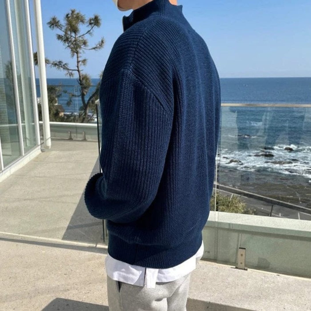 Halbzip Pullover - Strukturierter Schnitt mit Stehkragen