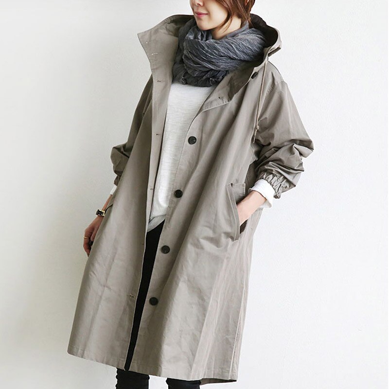 Trenchcoat - Weiter Schnitt mit Knopfleiste