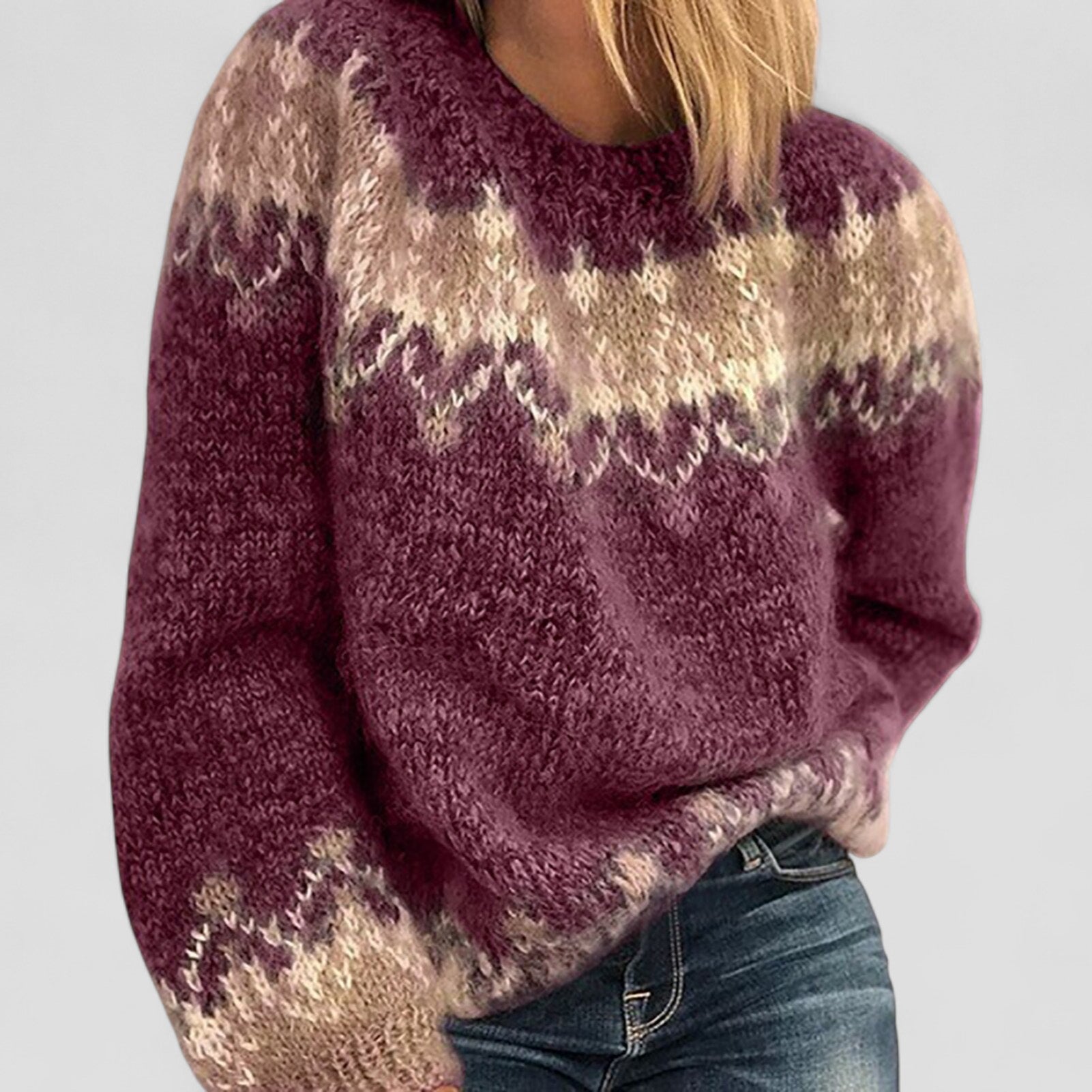 Strickpullover | Rundhals mit Musterdesign