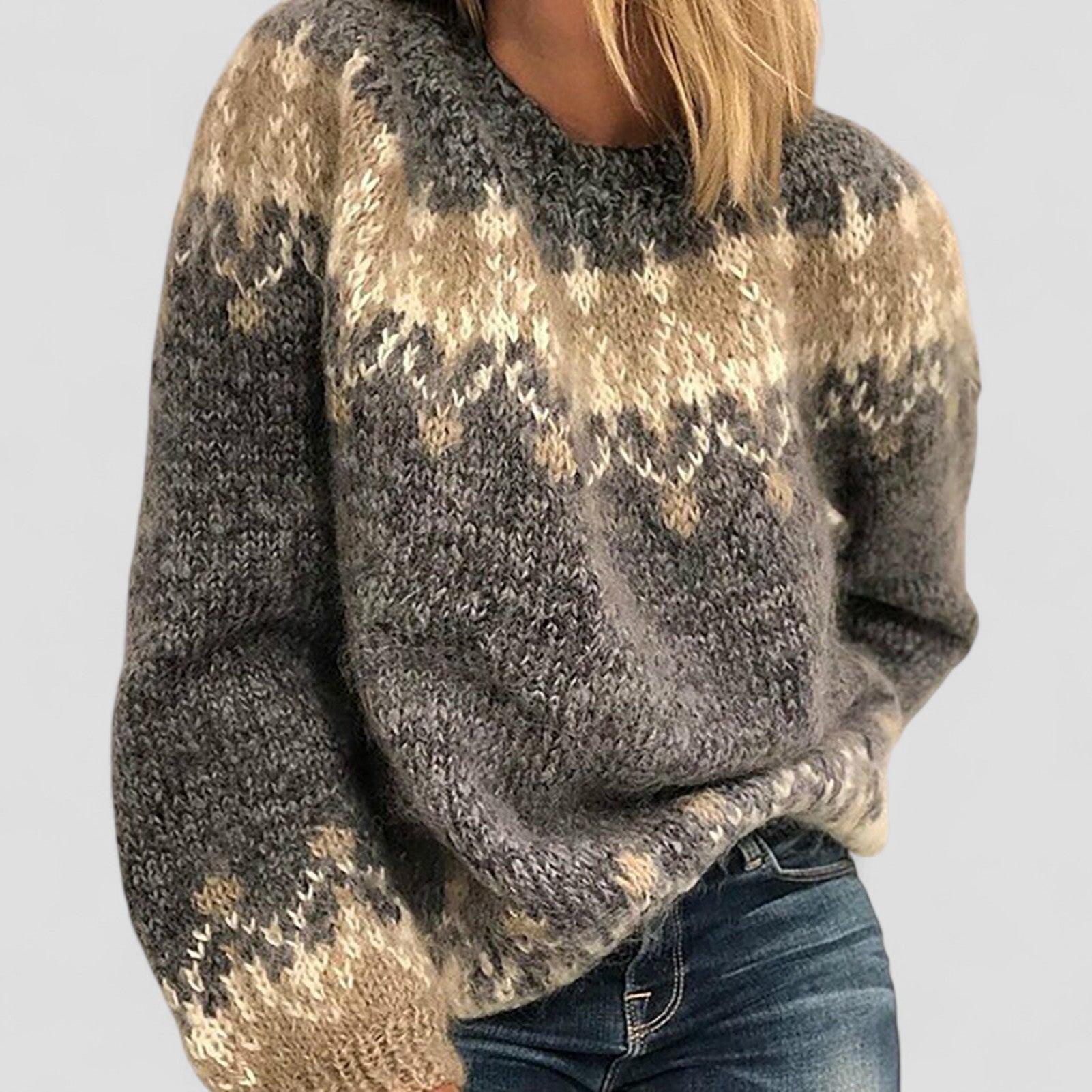 Strickpullover | Rundhals mit Musterdesign